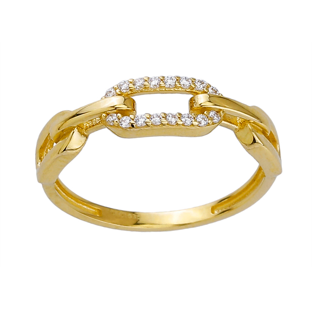 Ring mit Zirkonia Steinen 585/- Gelbgold 2054