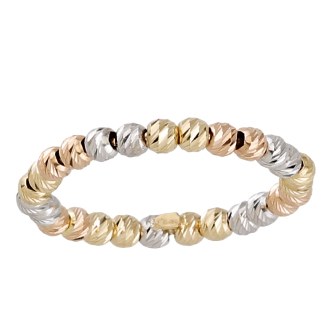 Kugelring Tricolor 585/- Gelb-, Weiß- & Roségold 3028