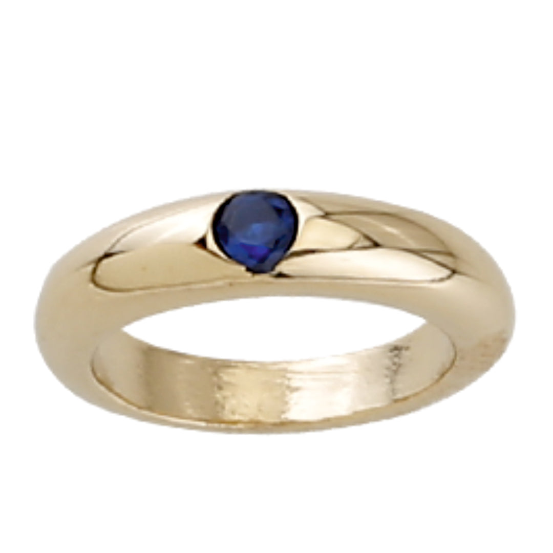 Kinder Ring 585/- Gelbgold mit blauen Stein 3029