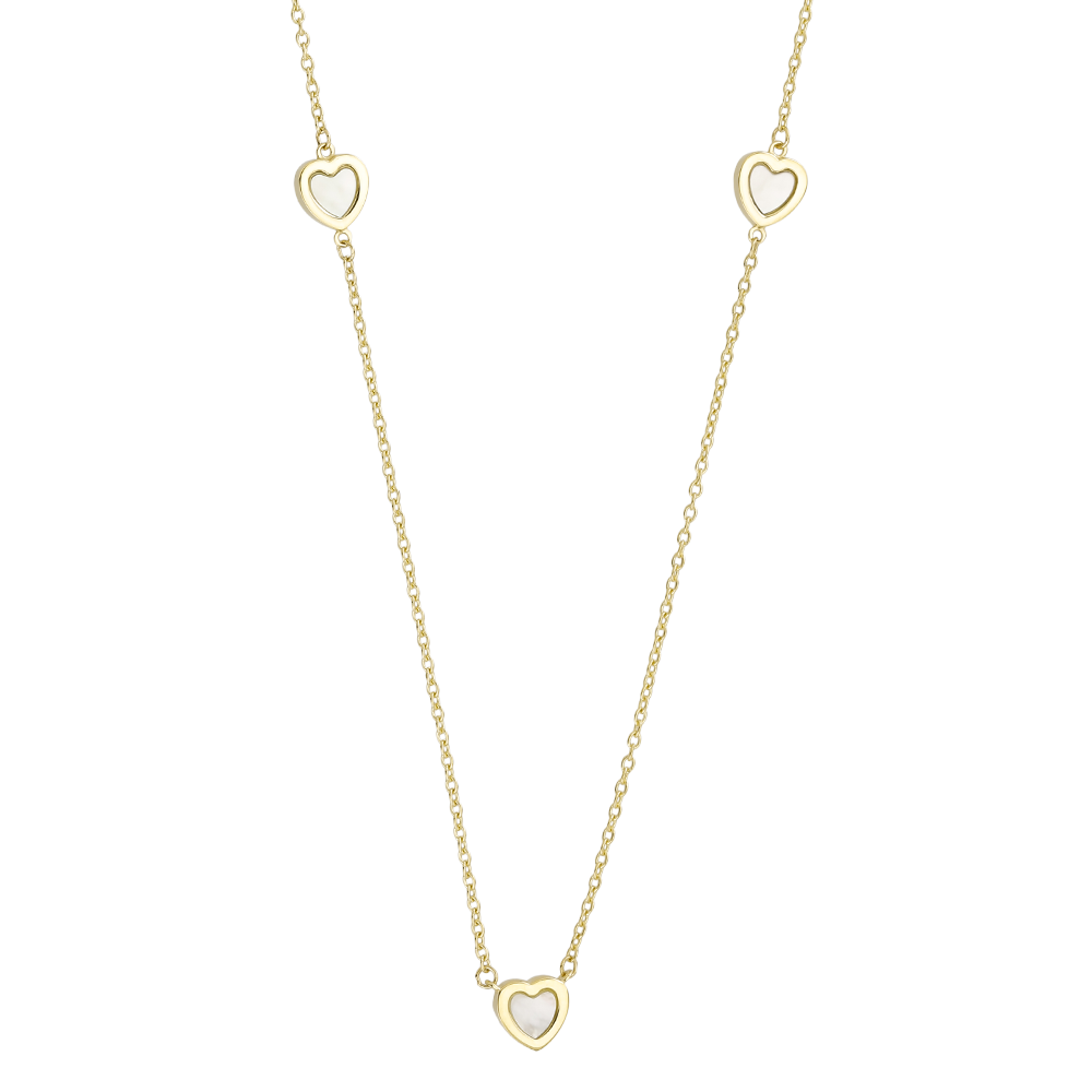 Goldkette "Herz mit Perlmutt" 44 cm Gelbgold 585/- 1049