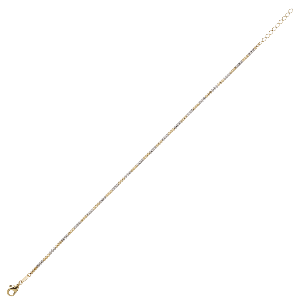 Fusskette in 585/- Gold Bicolor Diamantiert 3031