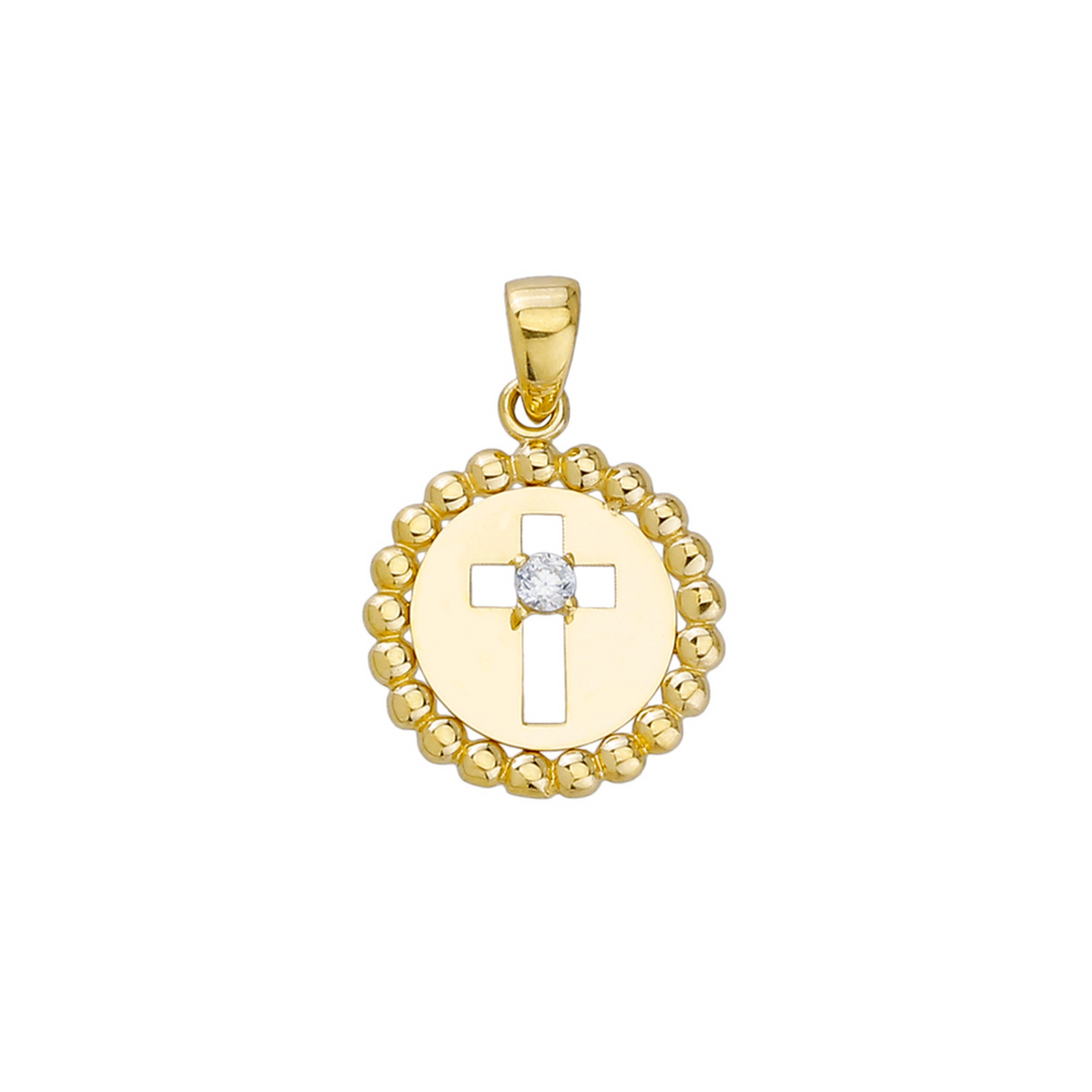 Anhänger "Kreuz mit Zirkonia" Gelbgold 585/- 2001