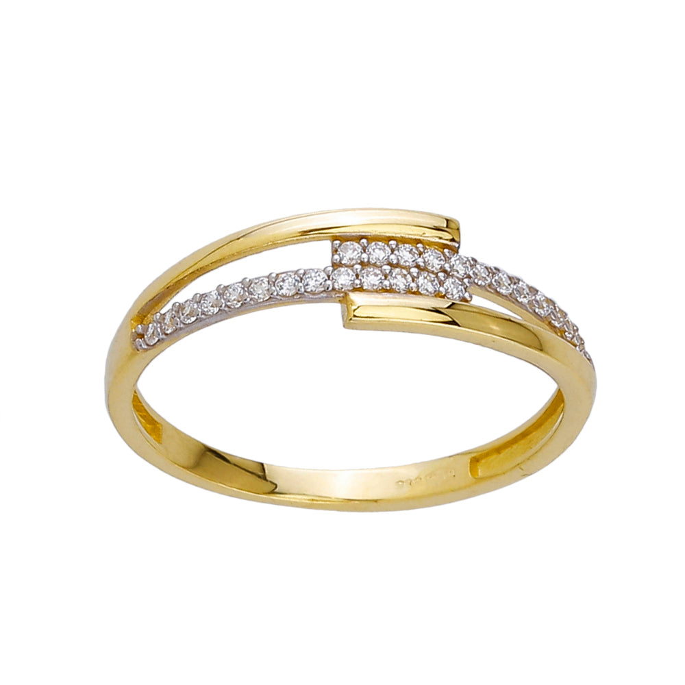 Ring mit Zirkonia Steinen 585/- Gelbgold 2013